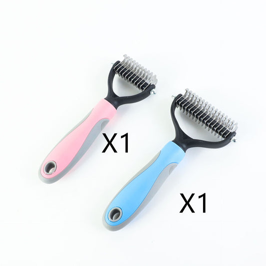 Stainless Double-Sided Pet Brush Hair Removal Comb Grooming Dematting Dog Grooming Shedding Tools