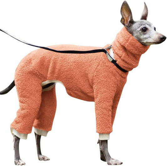Fashion Winter Dog Warm Coat Jacket Four-Legged Neck Warm Pet Sweaters for Small Medium Large Dogs Orange